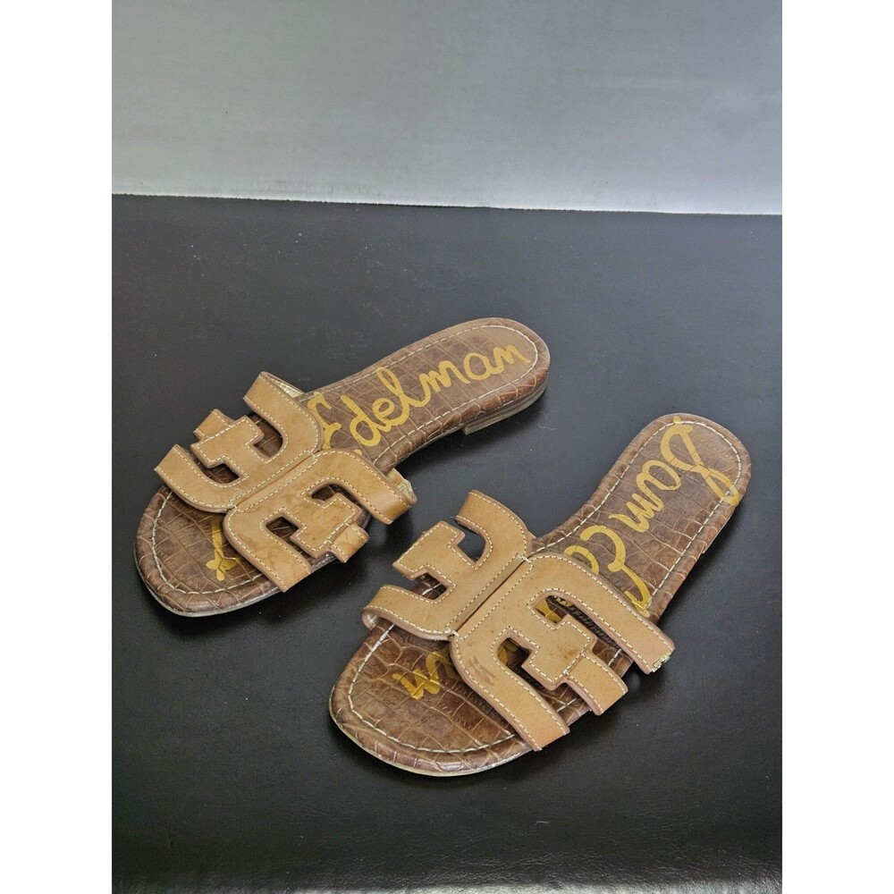 Sz 6.5 - Sam Edelman Bay Gem Slide Sandal Brown Leather